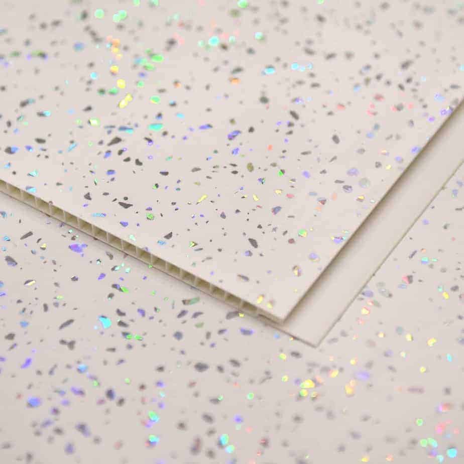 Sparkle shower panels with glittery finish for modern bathroom walls