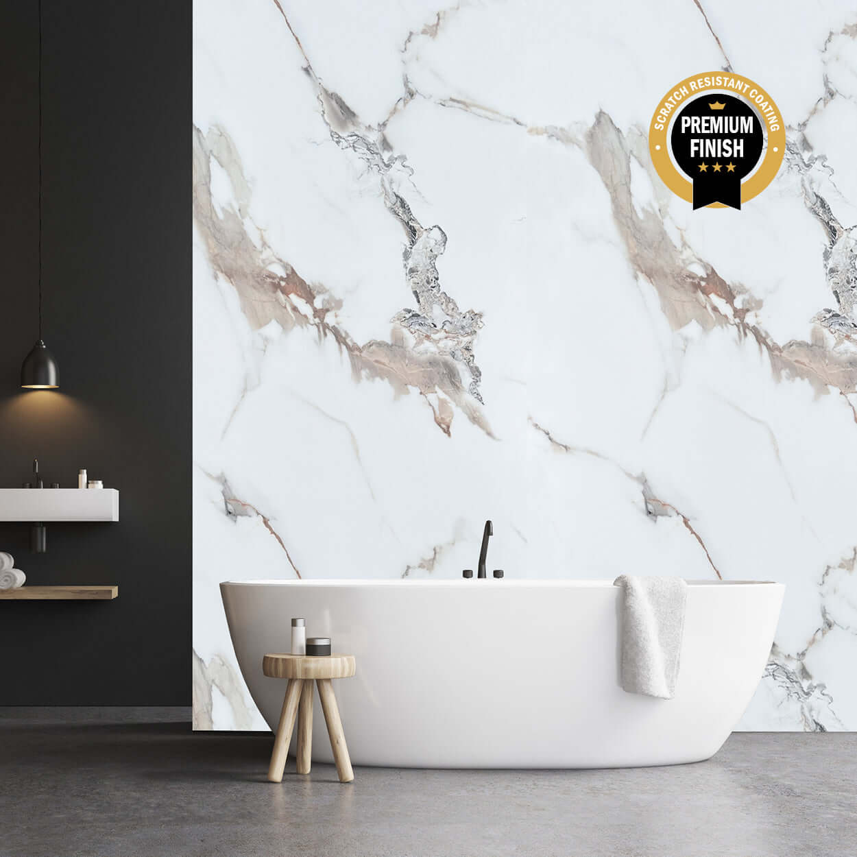 10mm Calacatta Marble Matte Finish Shower Panel