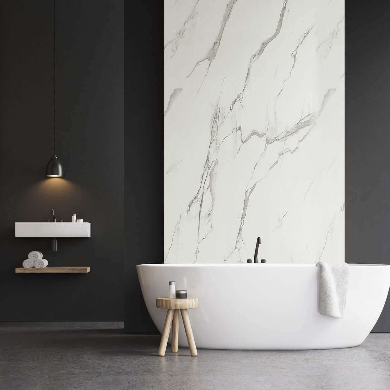 10mm Carrara Marble Matte Shower Panel – 1M x 2.4M