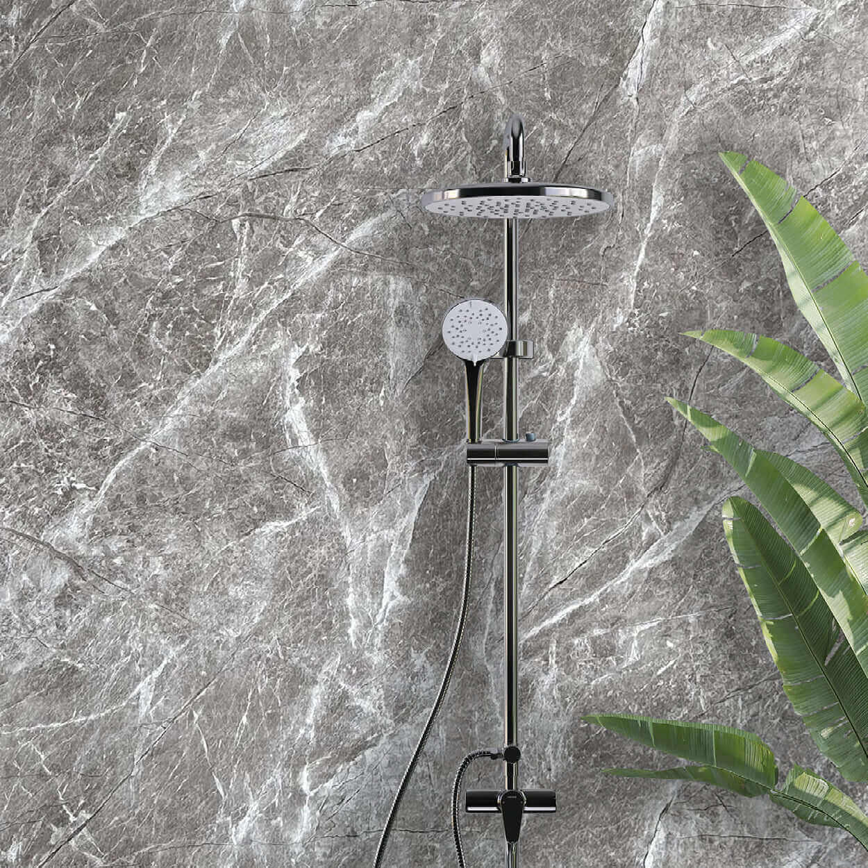 10mm Dark Grey Marble Shower Panel 1M x 2.4M