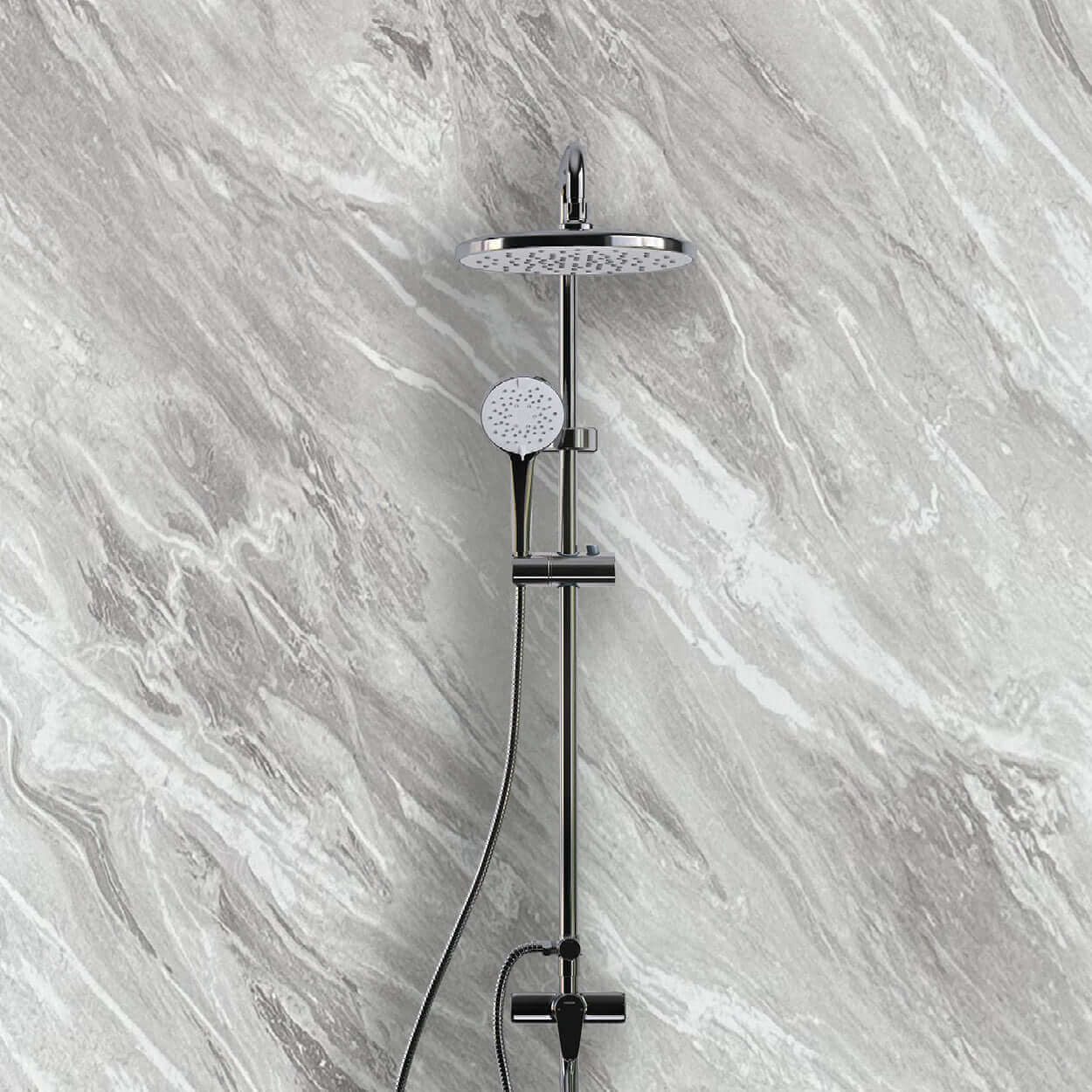 10mm Light Grey Marble Shower Panel – 1M x 2.4M Dimensions