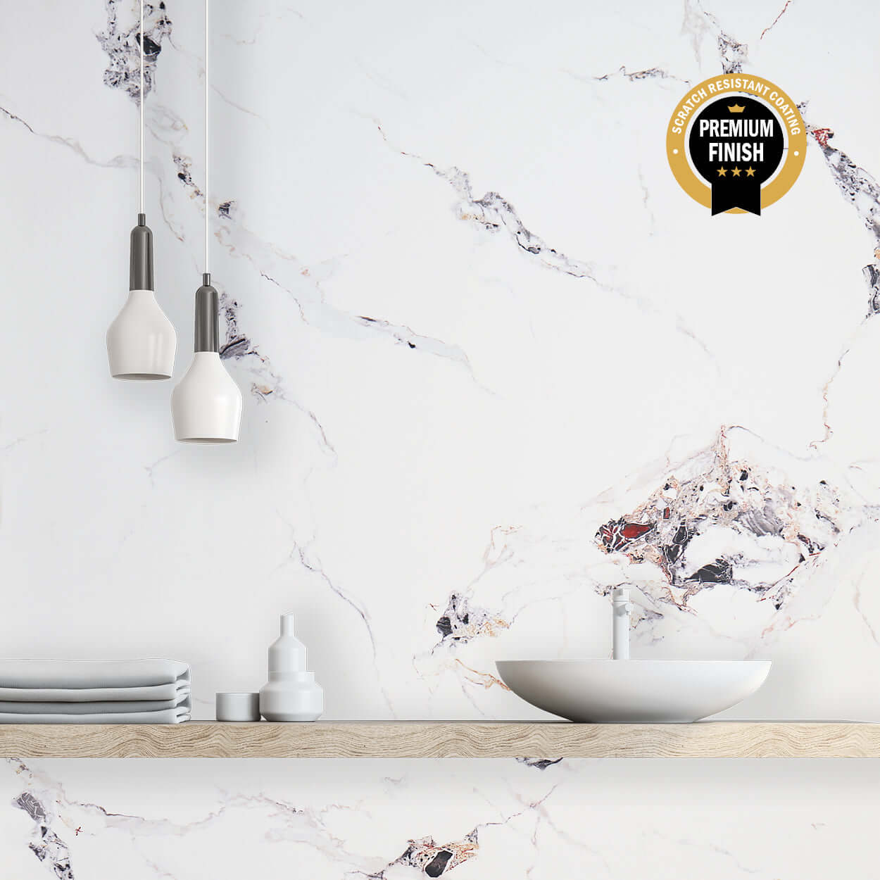 10mm Oro Gold Marble Ultra Matt Shower Panel