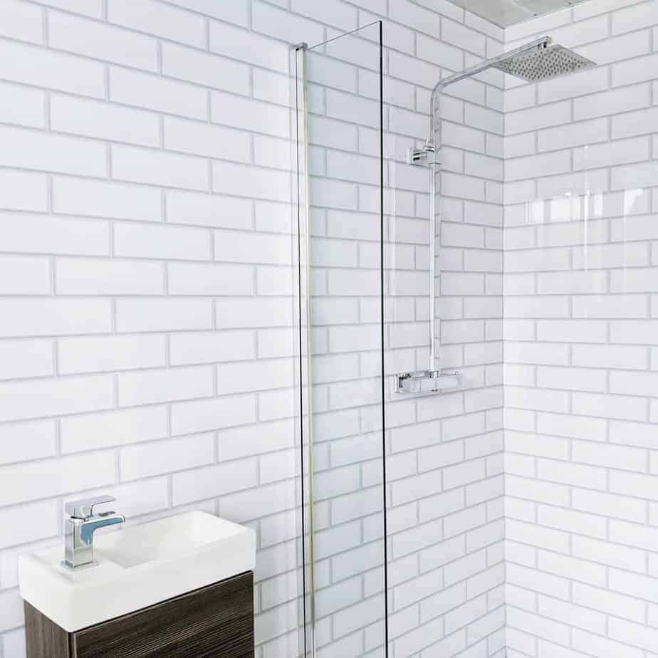 1M x 2.4M 10mm London Tile Gloss Shower Panel