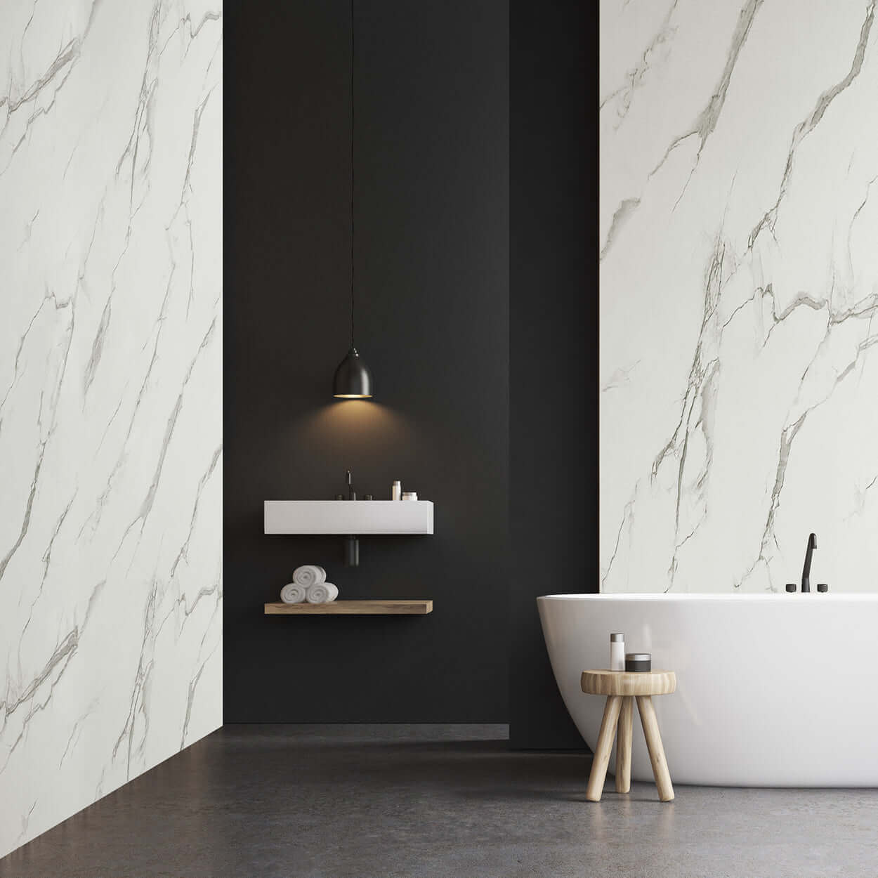 1M x 2.4M Carrara Marble Matt Shower Panel – 10mm