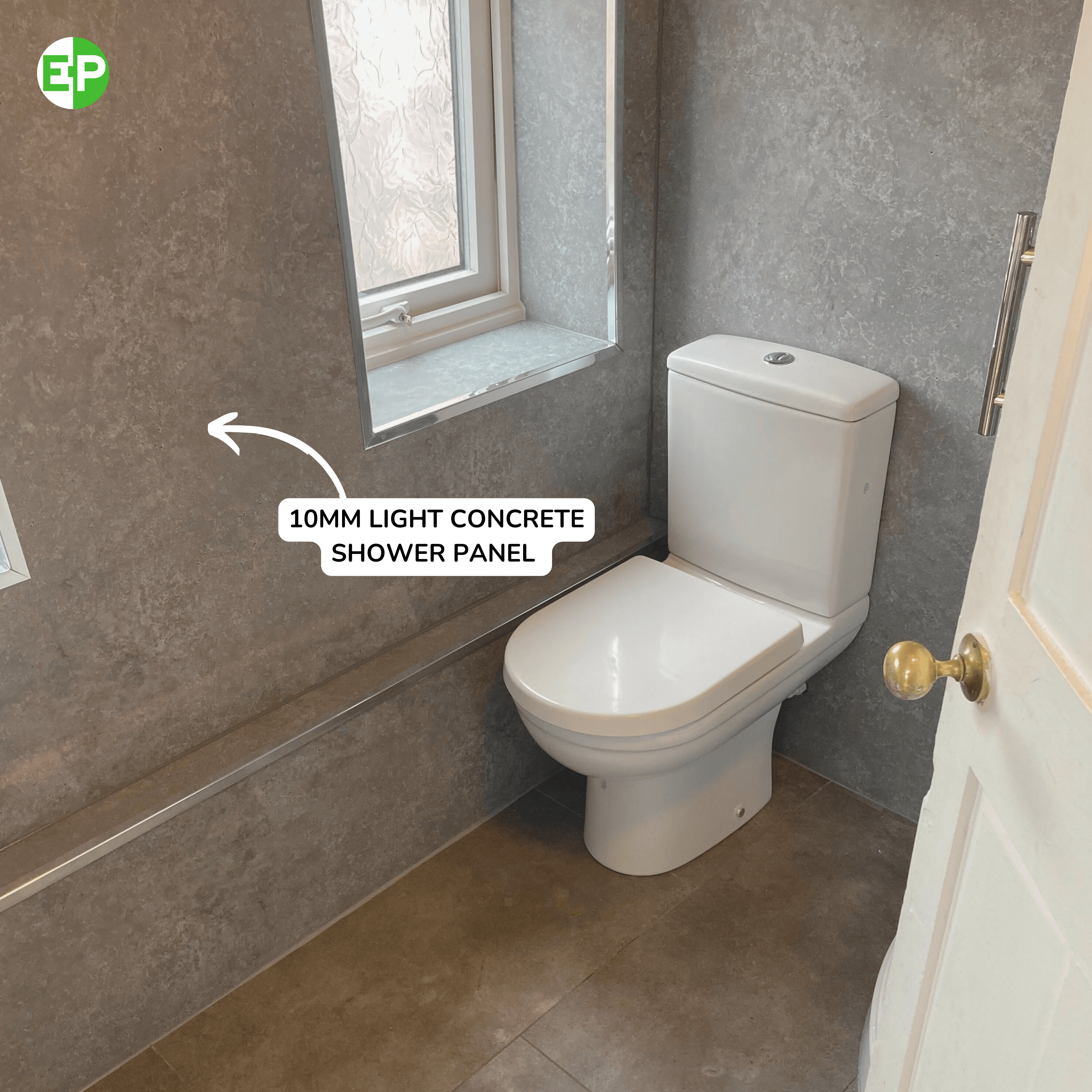 10mm Light Concrete Matt Shower Panel 1M x 2.4M