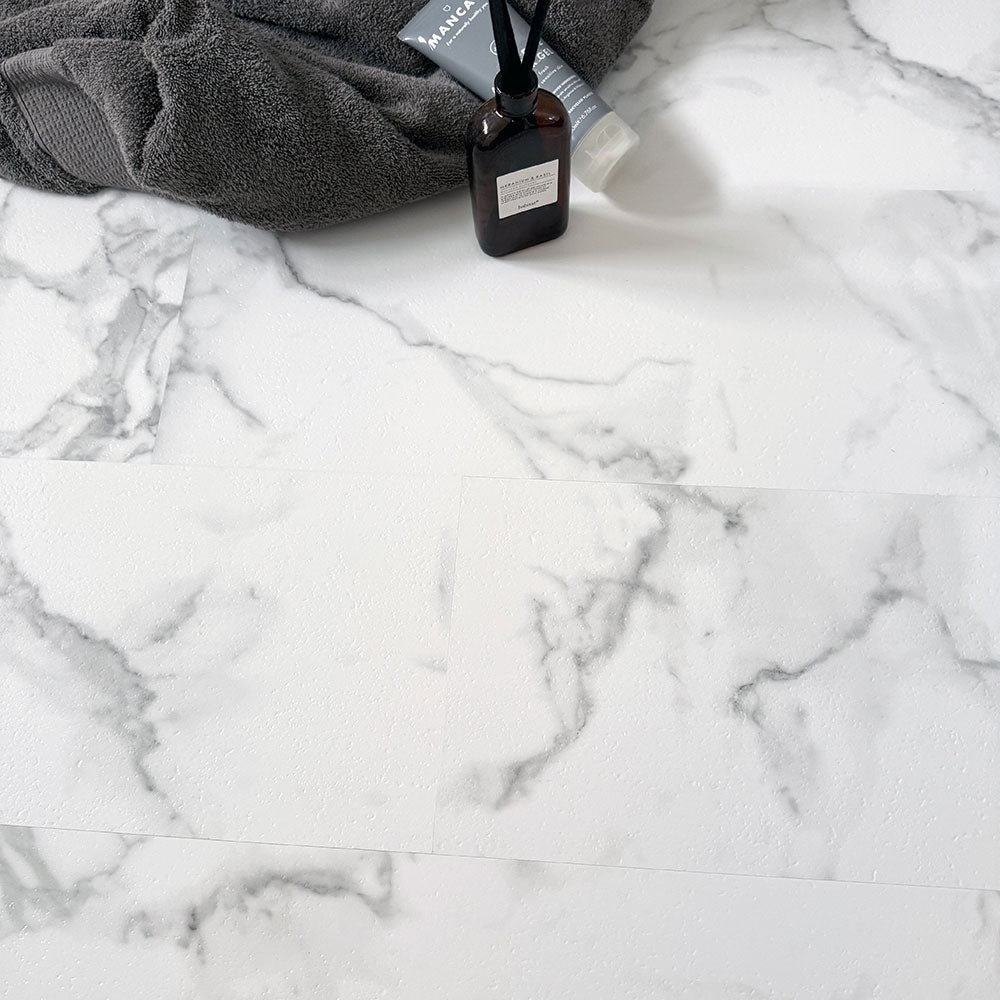 Tumbled Carrara Marble SPC Vinyl Flooring 1.482m2 per pack of 10