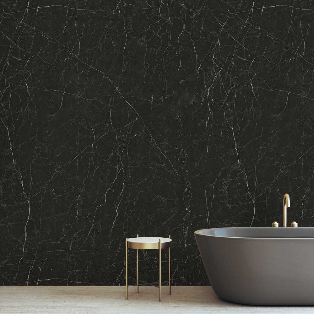 4mm SPC Black Marble Gloss Wall Panel - 4 x 450 x 900mm (Coverage = 1.62m²)