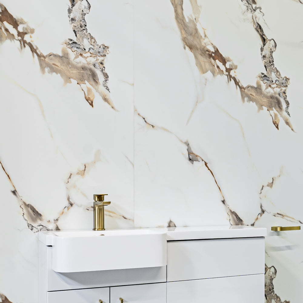 Calacatta Marble Ultra Matt Shower Panel bathroom zoomed
