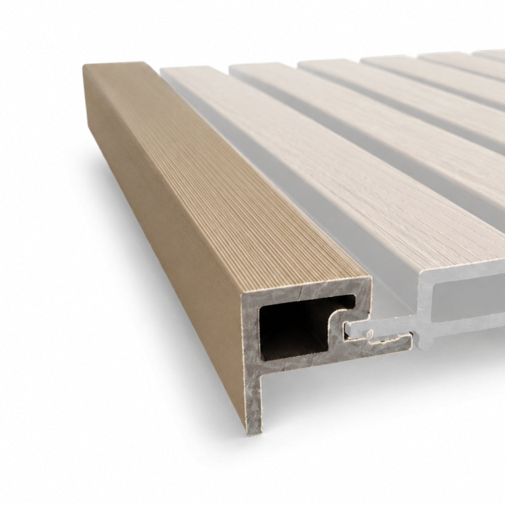 2.6M Light Brown WPC Cladding Starter Trim