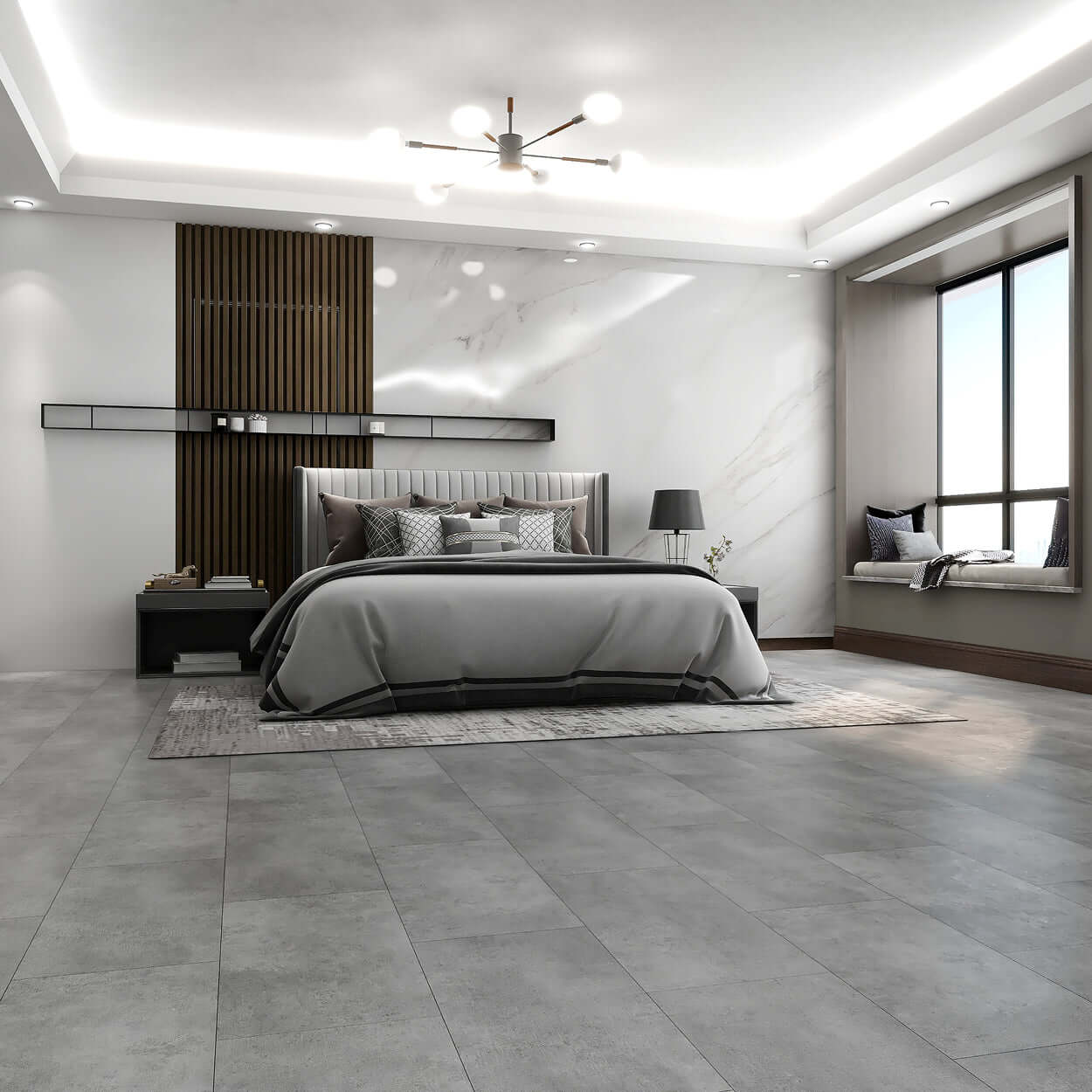 Light Concrete Vinyl Click Flooring | EASY PANELS