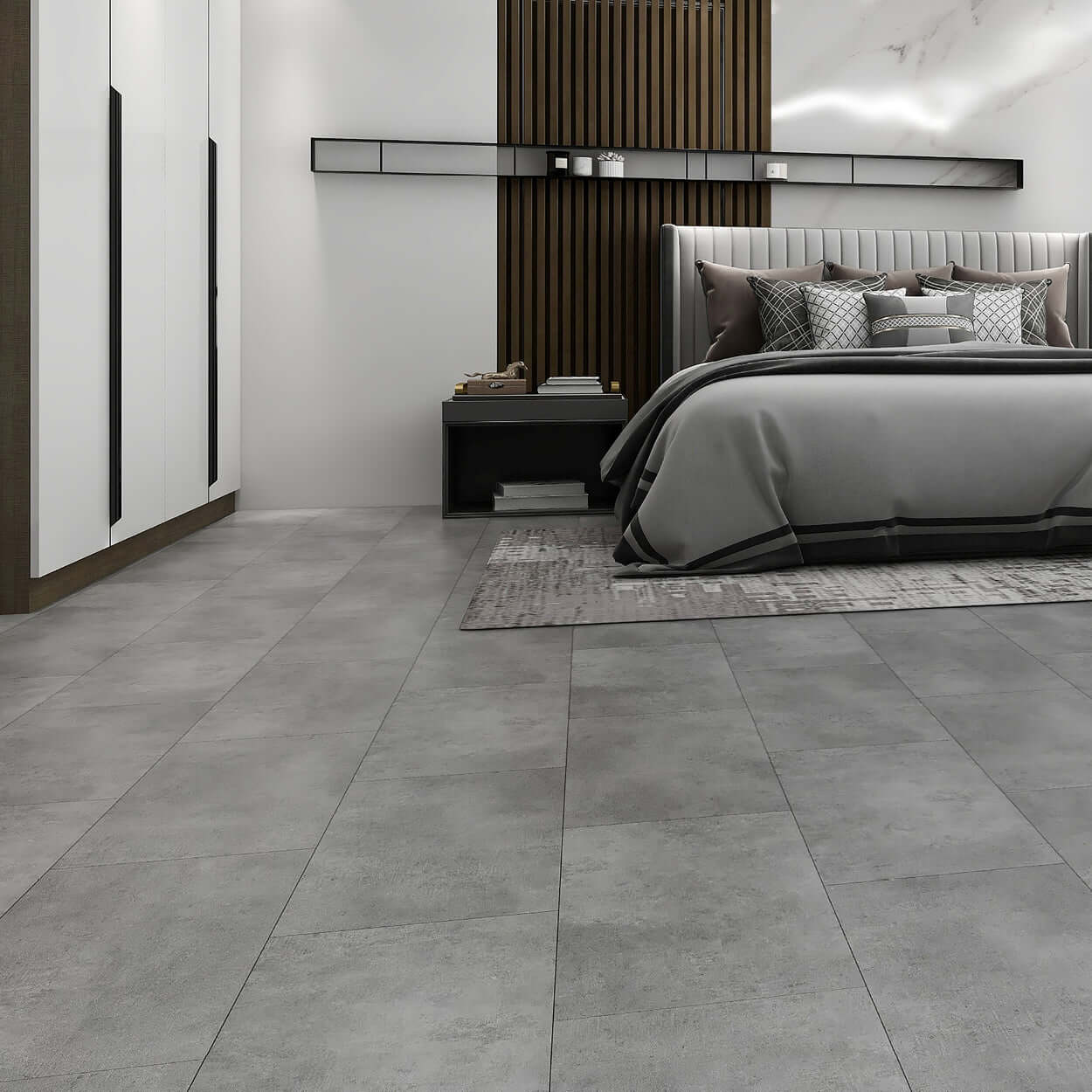 Light Concrete Vinyl Click Flooring | EASY PANELS