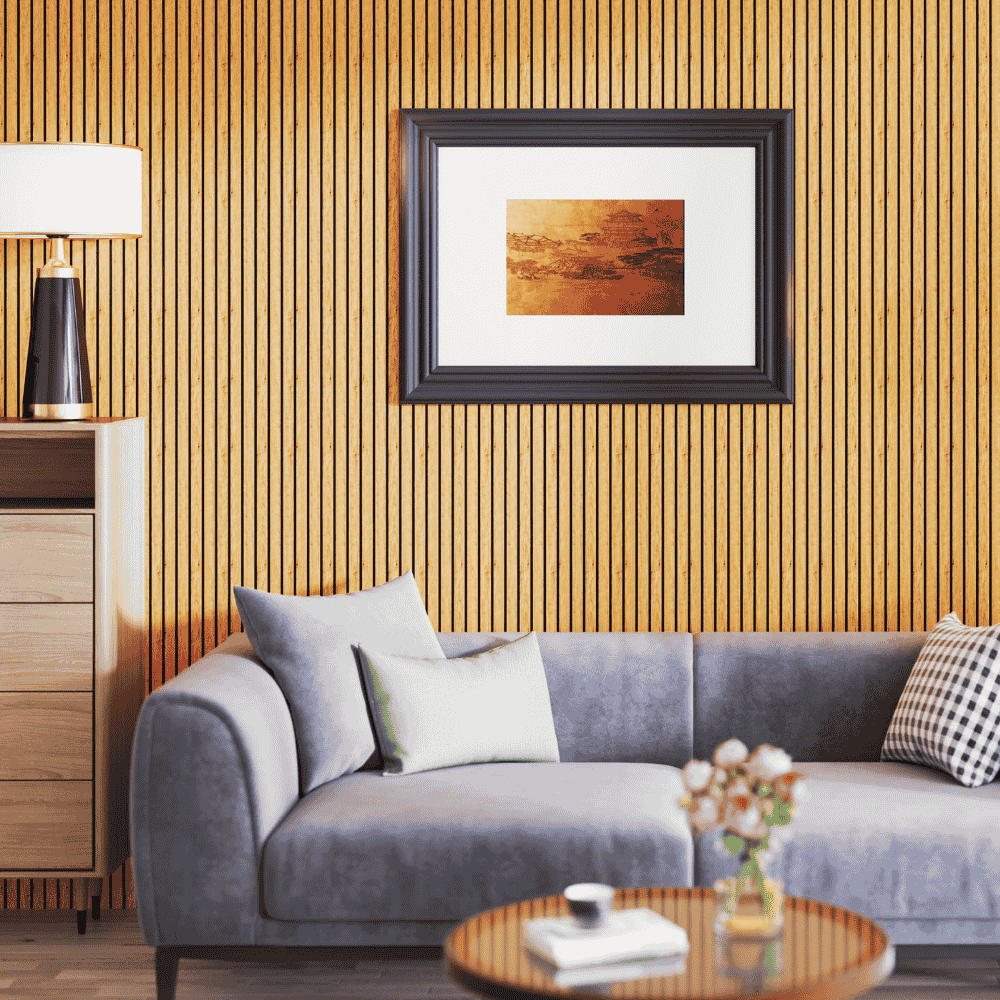 Side view of slat panel profile