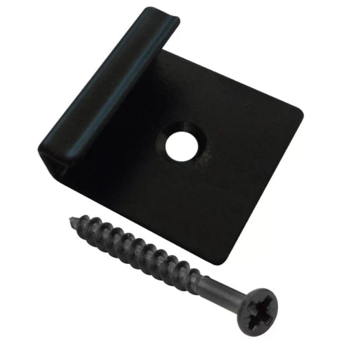 Black Composite Decking Starter Clips & Screws (Pack of 50)