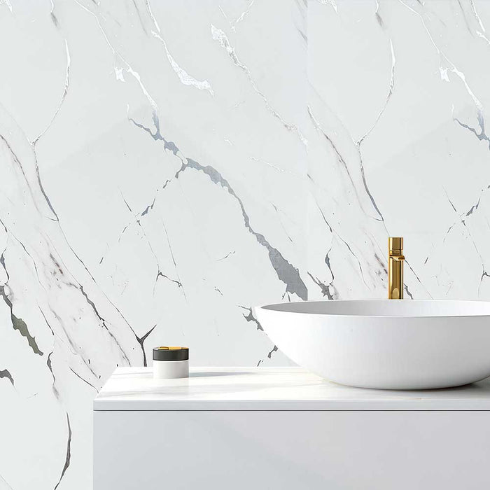 10mm Silvara Marble Gloss Shower Panel 1M x 2.4M | Easy Panels