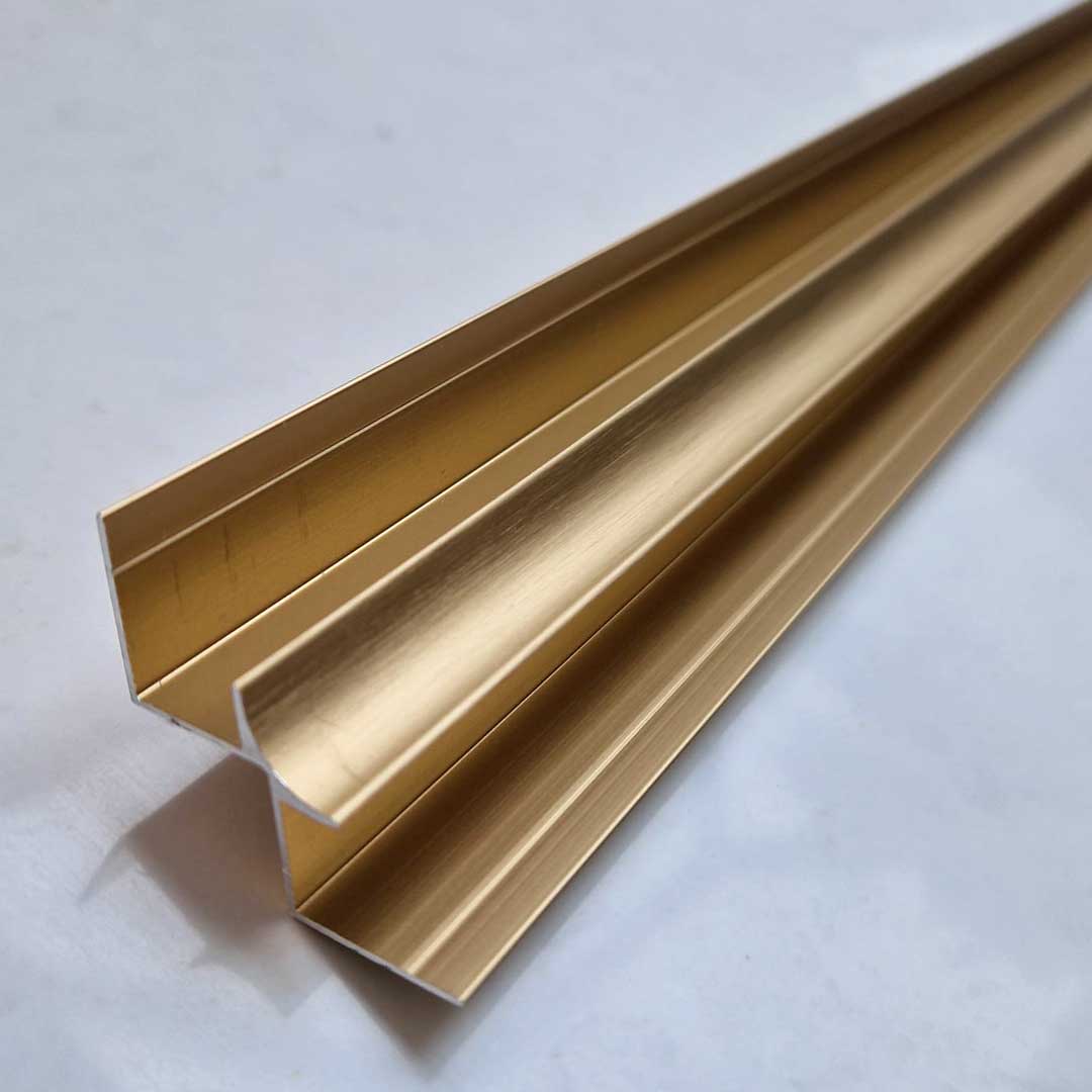10mm Brushed Gold Aluminium Internal Corner Trim