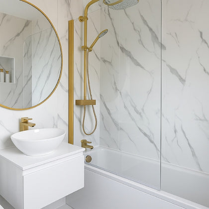 10mm Carrara Marble Matt Shower Panel 1M x 2.4M