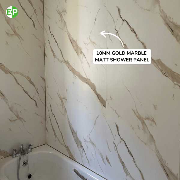 10mm Gold Marble Matt Shower Panel | EASY PANELS