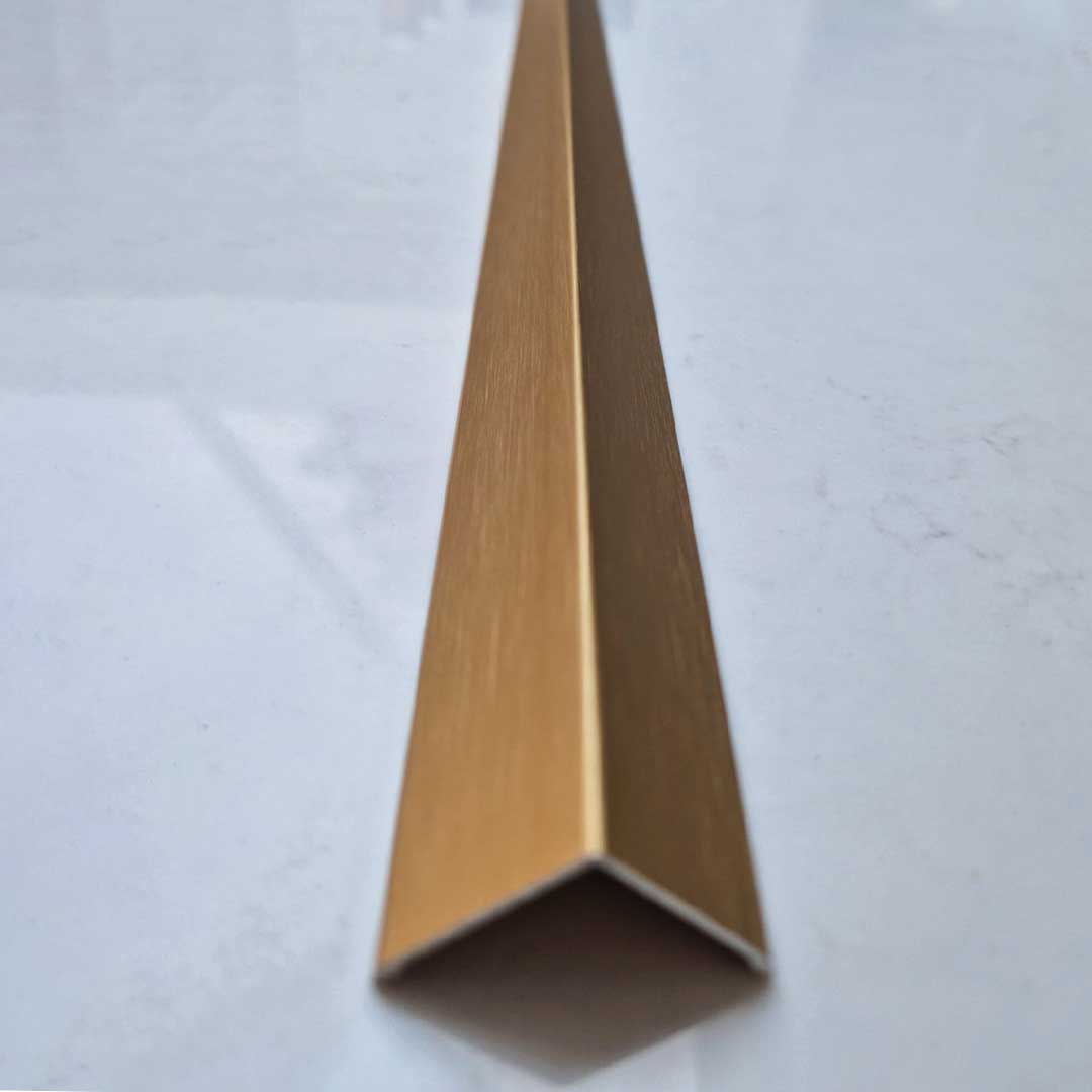 25mm x 25mm Brushed Gold Aluminium 90-degree External Angle