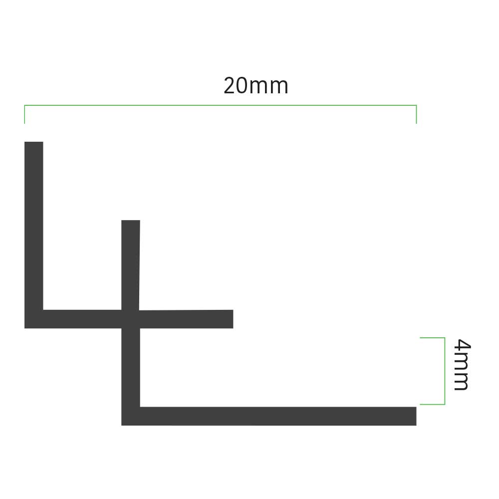 4mm SPC Solid Core Black Internal Corner Trim