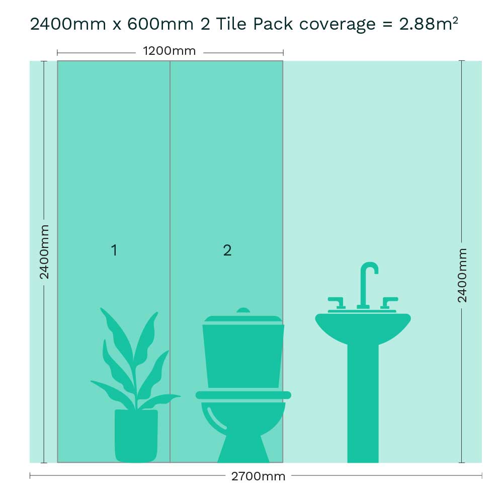 4mm SPC Dusk Stone Gloss Wall Panel - 2 x 600 x 2400mm (Coverage = 2.88m²)