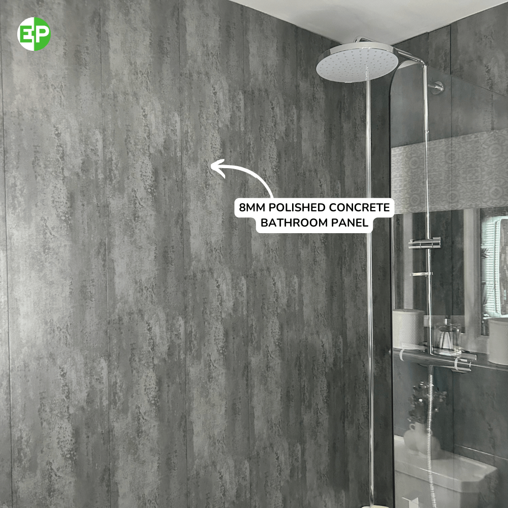 8mm Polished Concrete Bathroom Wall Panel 2.6M