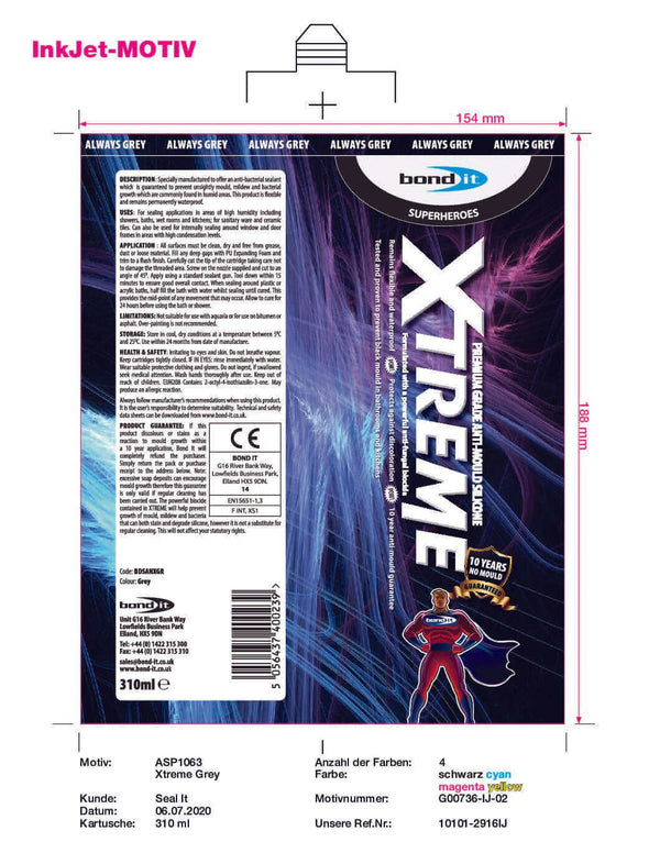 Xtreme AntiMould Bathroom Sealant Grey EASY PANELS