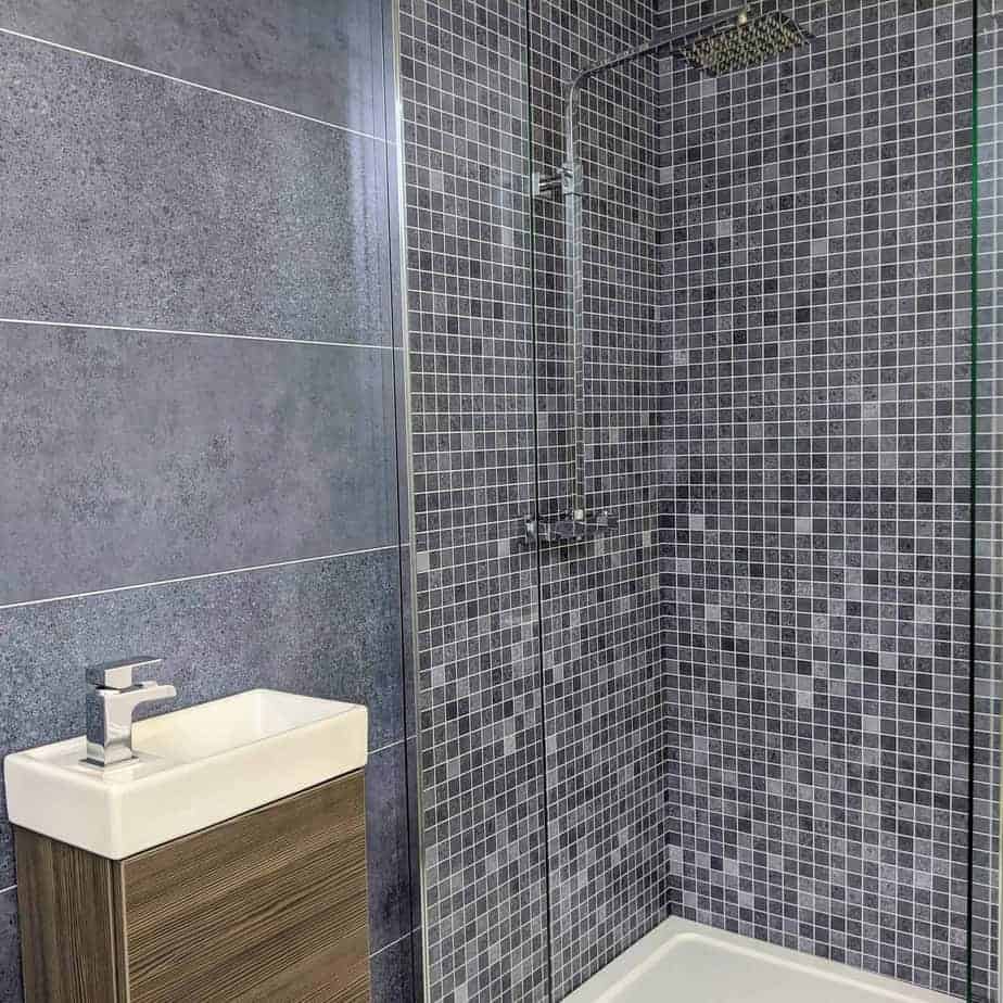 10mm Roman Blue Mosaic Shower Panel 1M x 2.4M