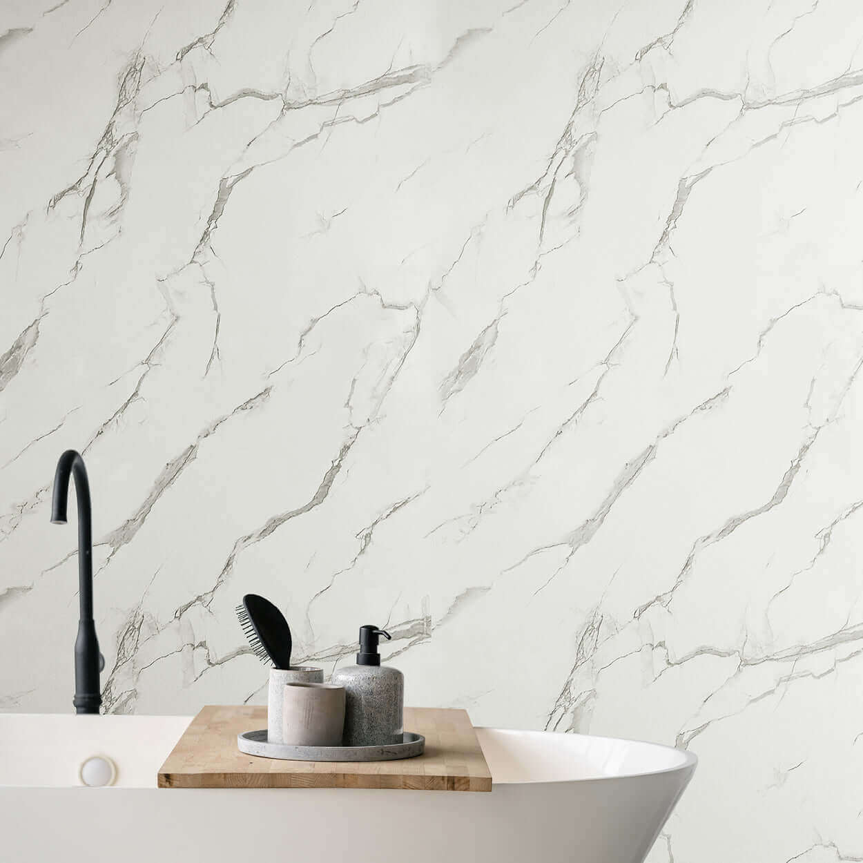 10mm Carrara Marble Matt Shower Panel 1M x 2.4M