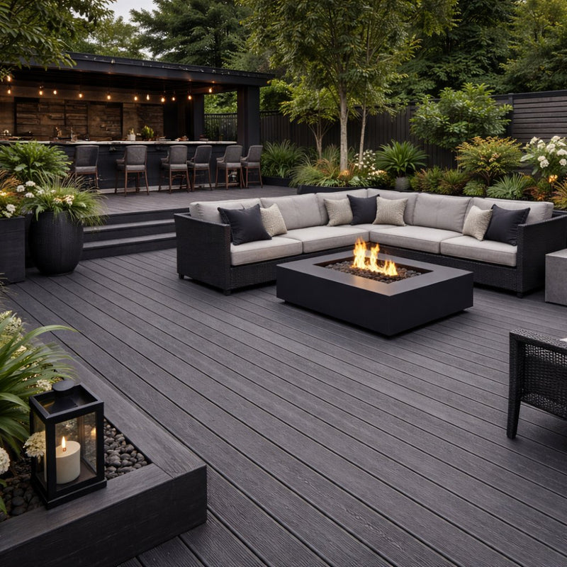 3.6M Charcoal Composite Decking Board | Easy Panels