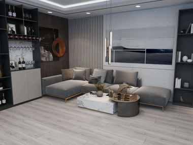 Grey Oak Vinyl Click Flooring  1.75m2 per pack of 8