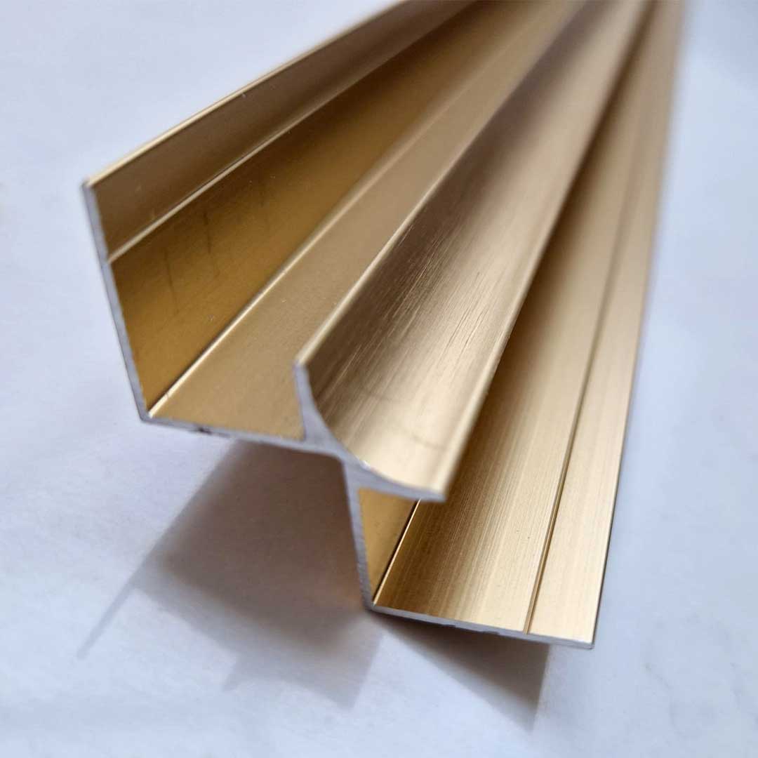 10mm Brushed Gold Aluminium Internal Corner Trim