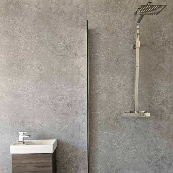 8mm Light Concrete Bathroom Wall Panel 2.6M | Easy Panels