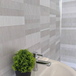 8mm Light Grey Mosaic Bathroom Wall Panel 2.6M