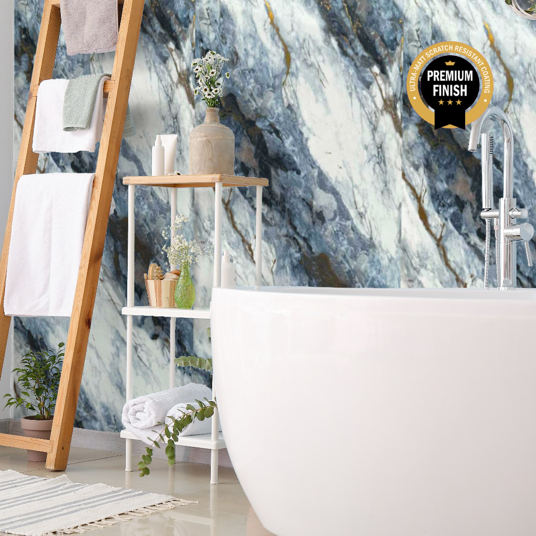 10mm Ocean Blue Ultra Matt Shower Panel 1M x 2.4M