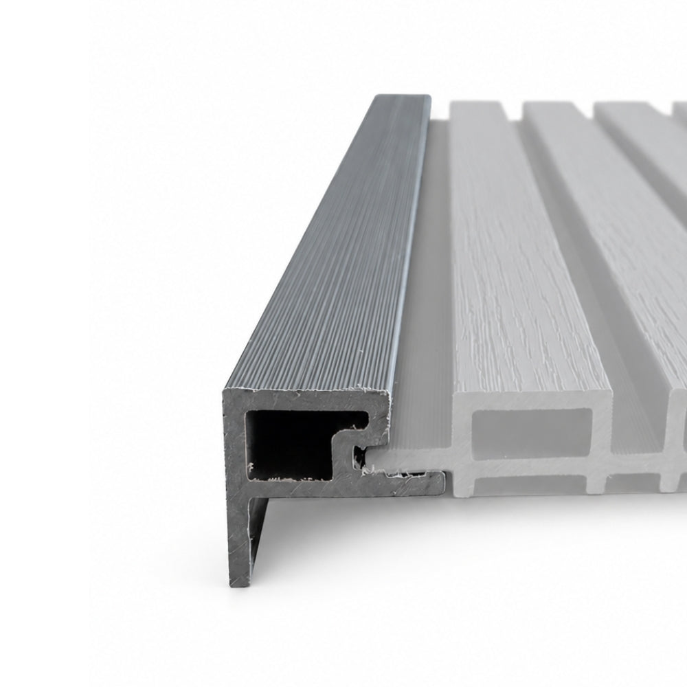 2.6M Silver Grey WPC Cladding Starter Trim