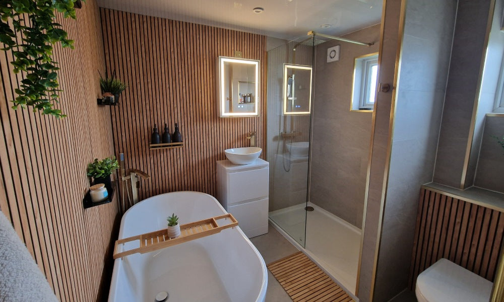 bathroom transformation using aquaguard wall panels