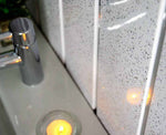 8mm  Platinum White Sparkle with 2 Chrome Strip Wall Panel 2.6M