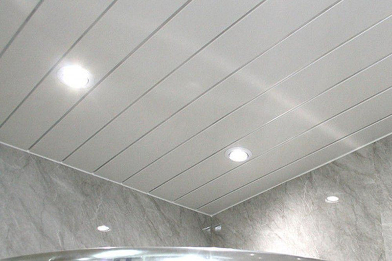 8mm White With 2 Chrome Strip Wall Panel | EASY PANELS